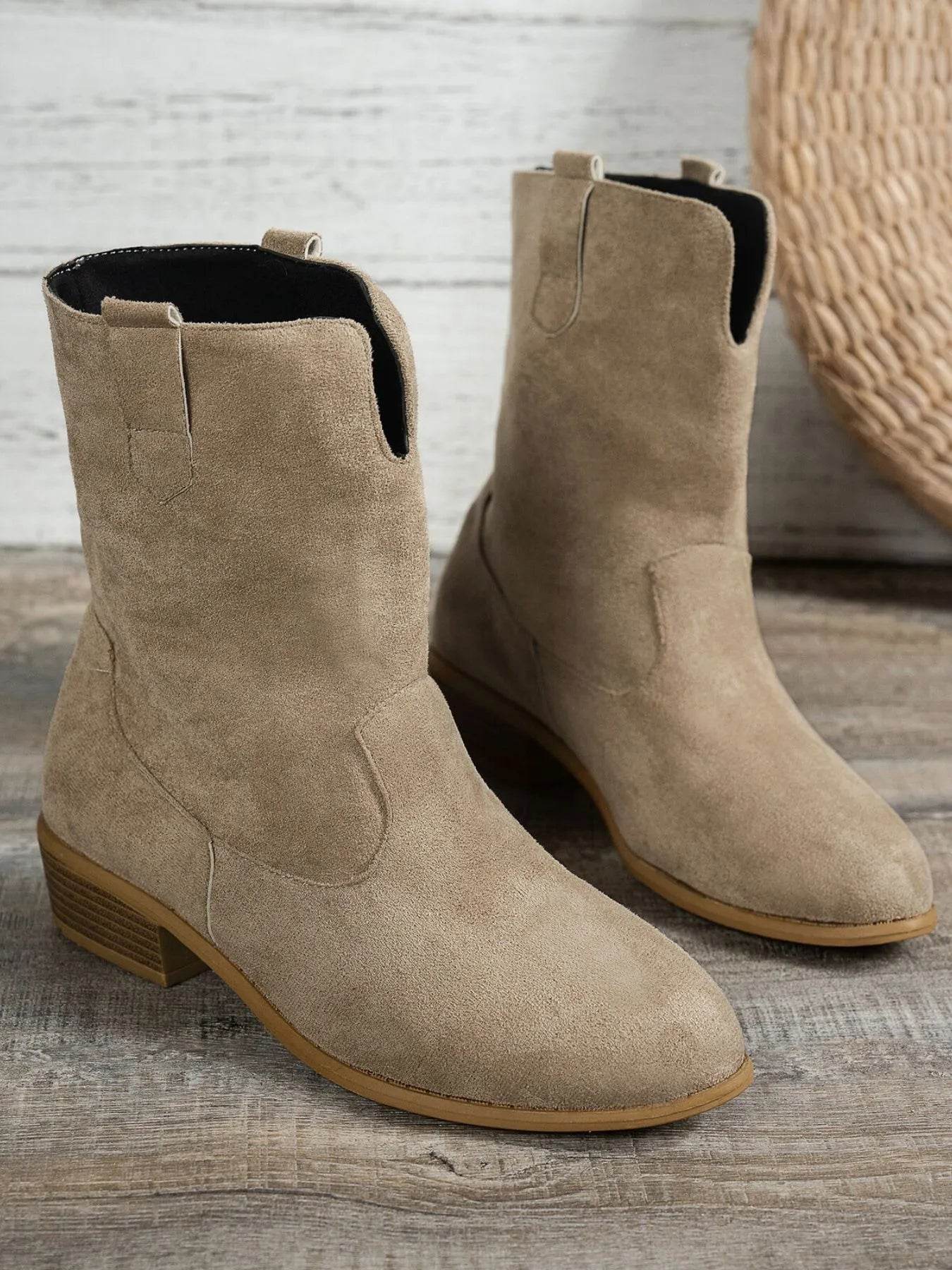 Western Style Block Heels Boots - ELY VESSA LLC