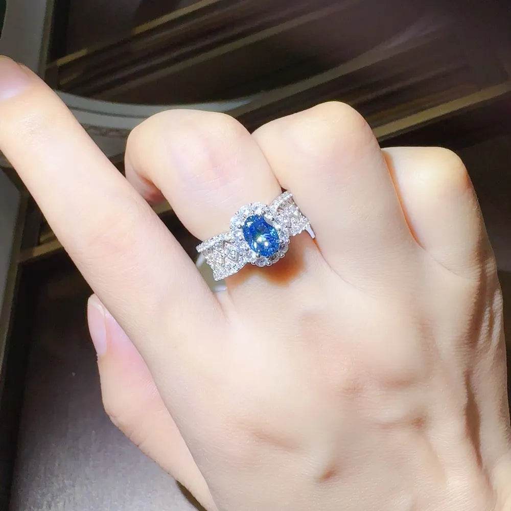1 Carat Moissanite Zircon 925 Sterling Silver Ring - ELY VESSA LLC