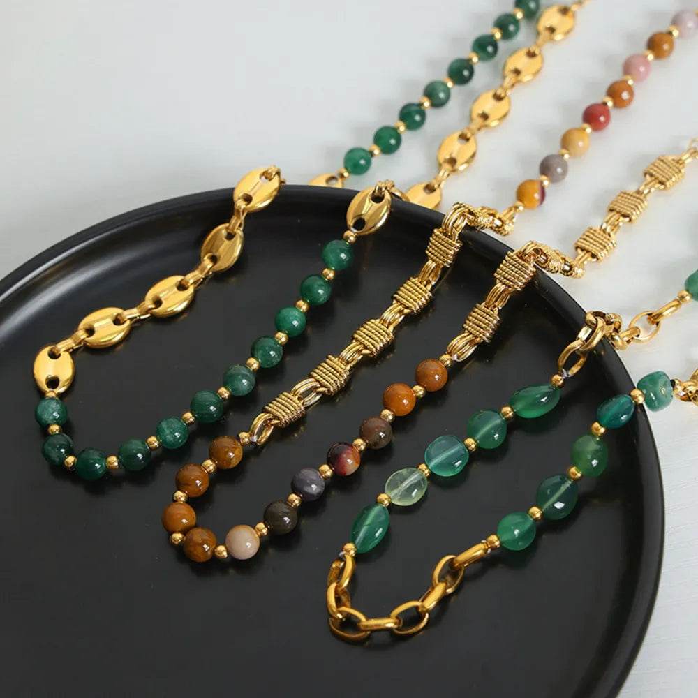 Beaded Titanium Steel Necklace - ELY VESSA LLC