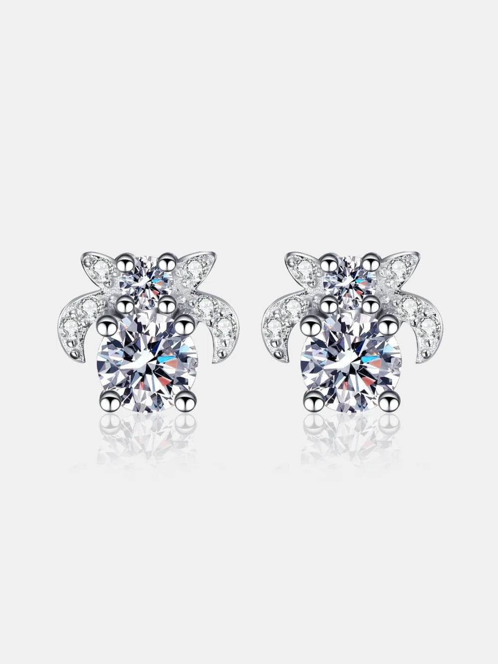 1 Carat Moissanite 925 Sterling Silver Stud Earrings - ELY VESSA LLC