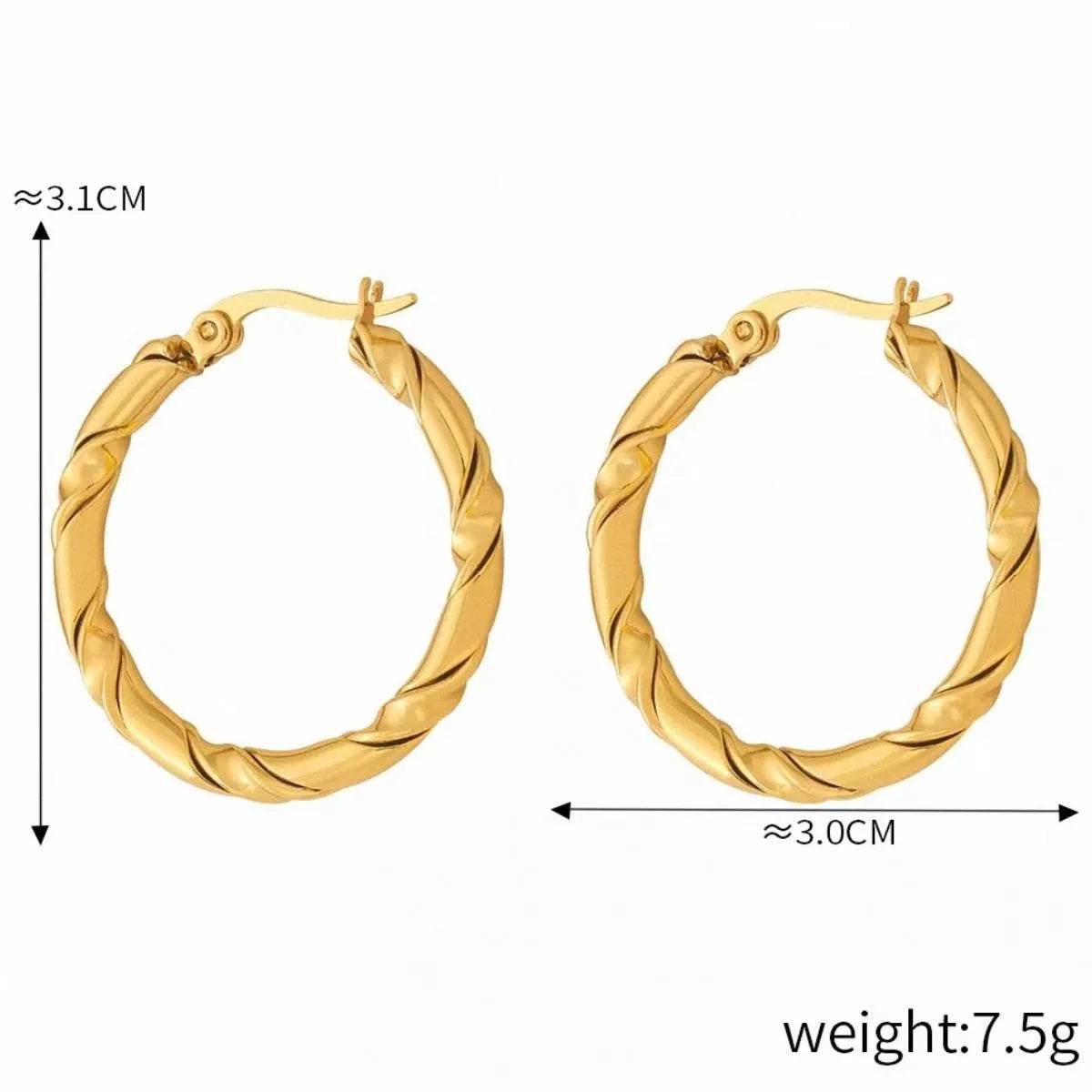 18K Gold-Plated Hoop Earrings - ELY VESSA LLC