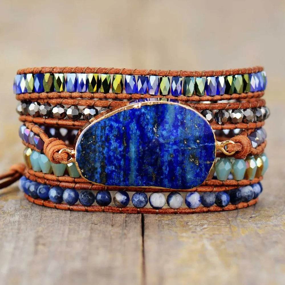 Lapis Lazuli Layered Bracelet - ELY VESSA LLC