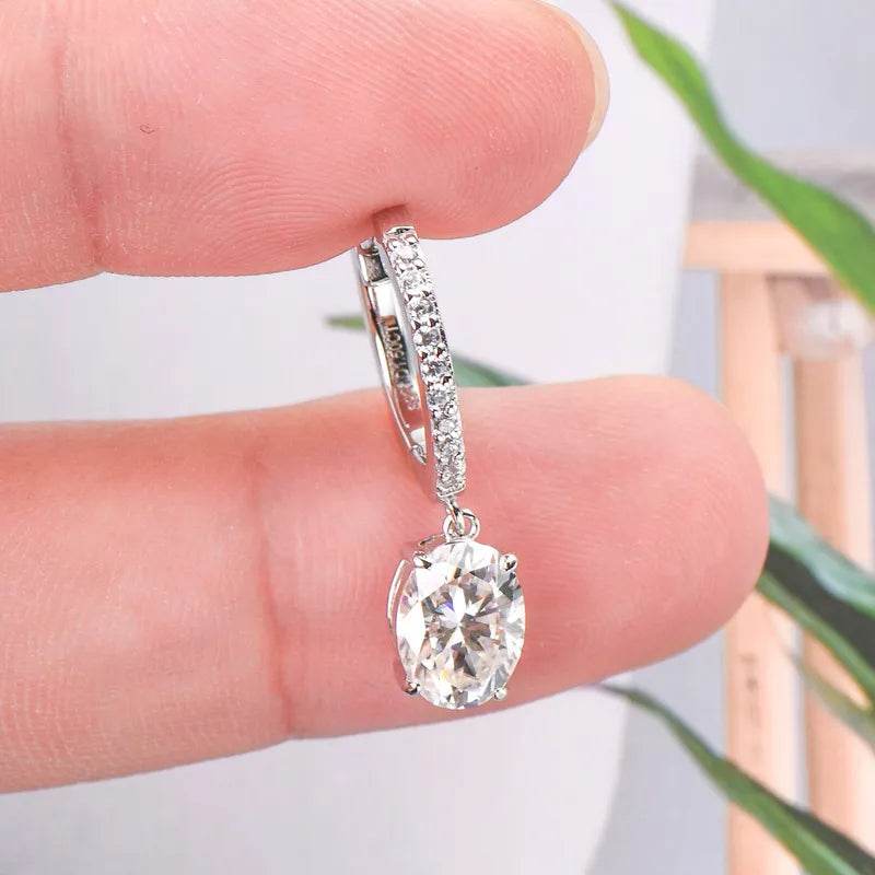 3 Carat Moissanite 925 Sterling Silver Earrings - ELY VESSA LLC