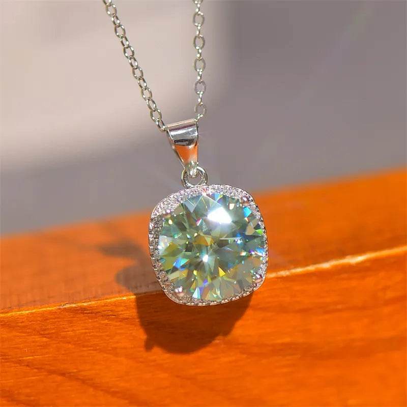 5 Carat Moissanite 925 Sterling Silver Pendant Necklace - ELY VESSA LLC