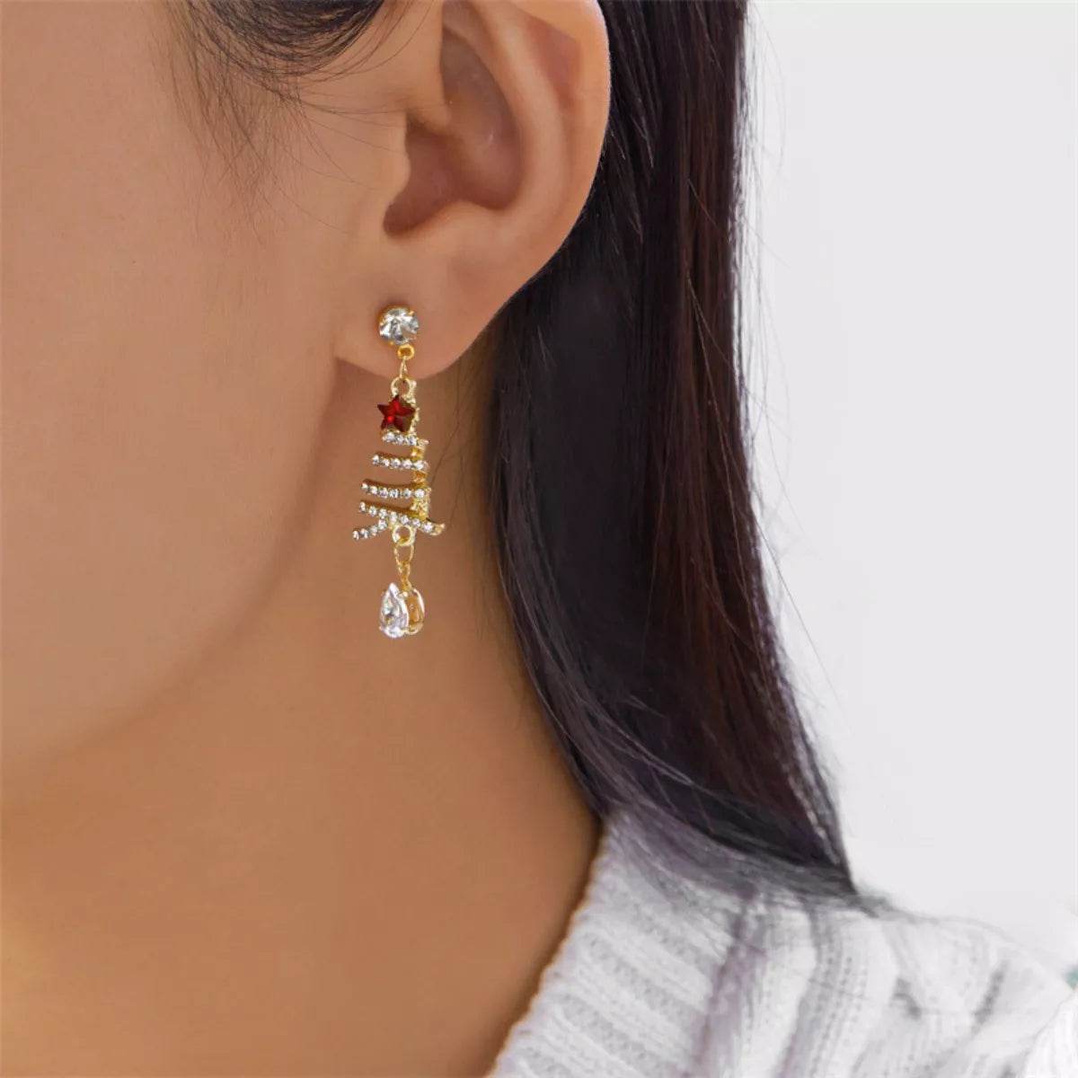 18K Gold-Plated Christmas Tree Earrings - ELY VESSA LLC