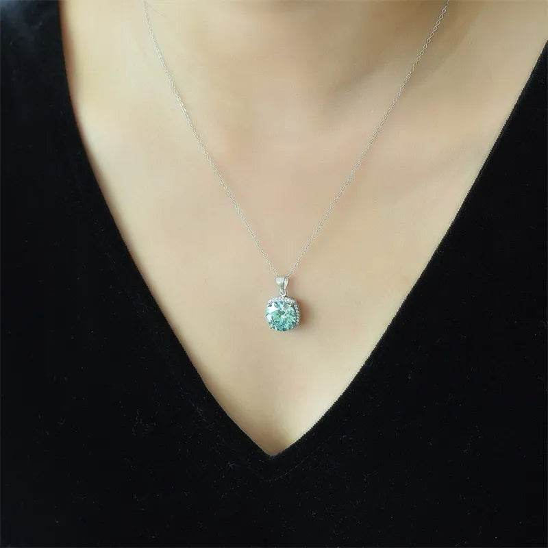 5 Carat Moissanite 925 Sterling Silver Pendant Necklace - ELY VESSA LLC