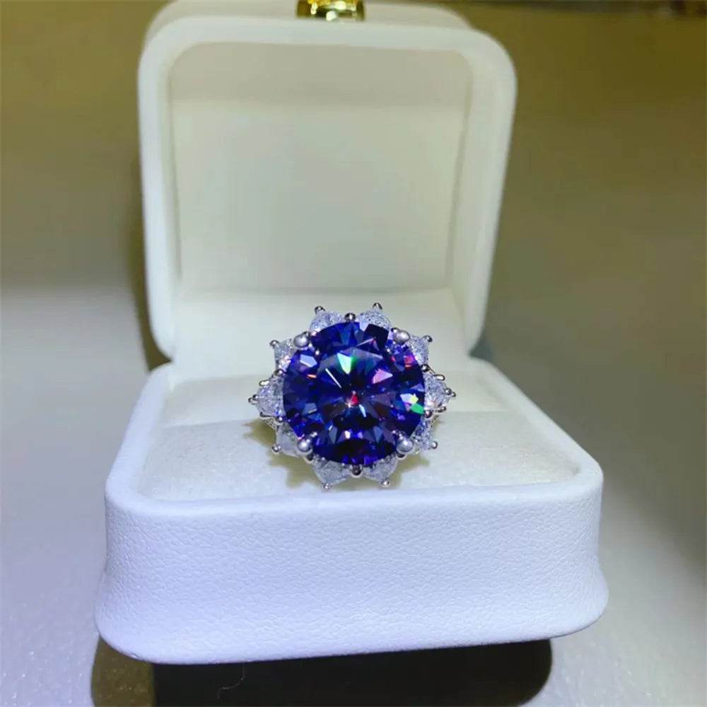 10 Carat Moissanite 925 Sterling Silver Ring - ELY VESSA LLC