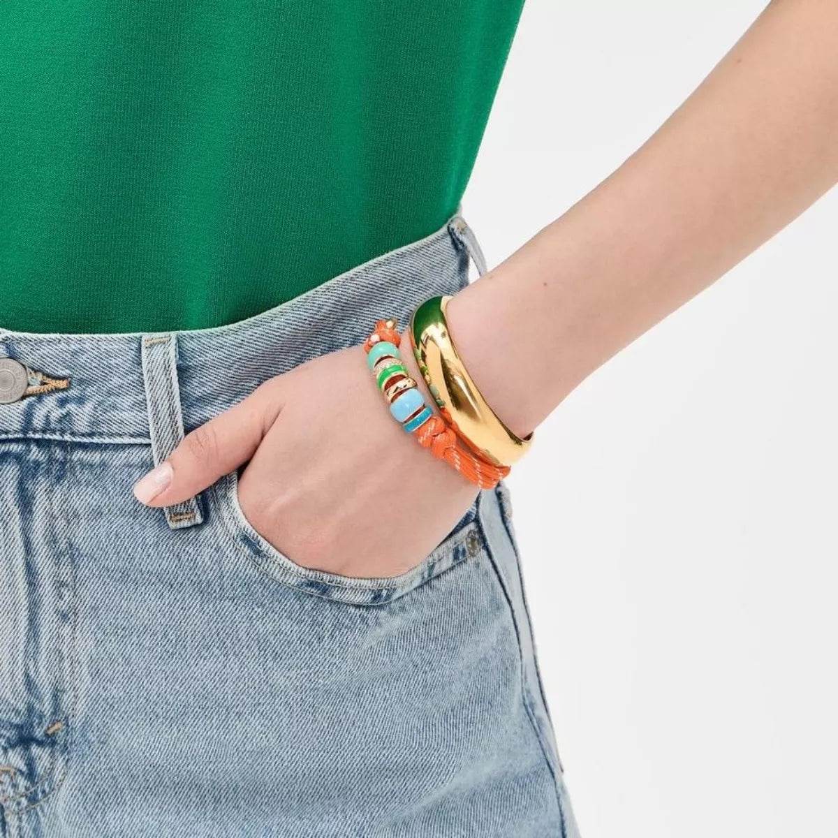 18K Gold-Plated Bead Rope Bracelet - ELY VESSA LLC