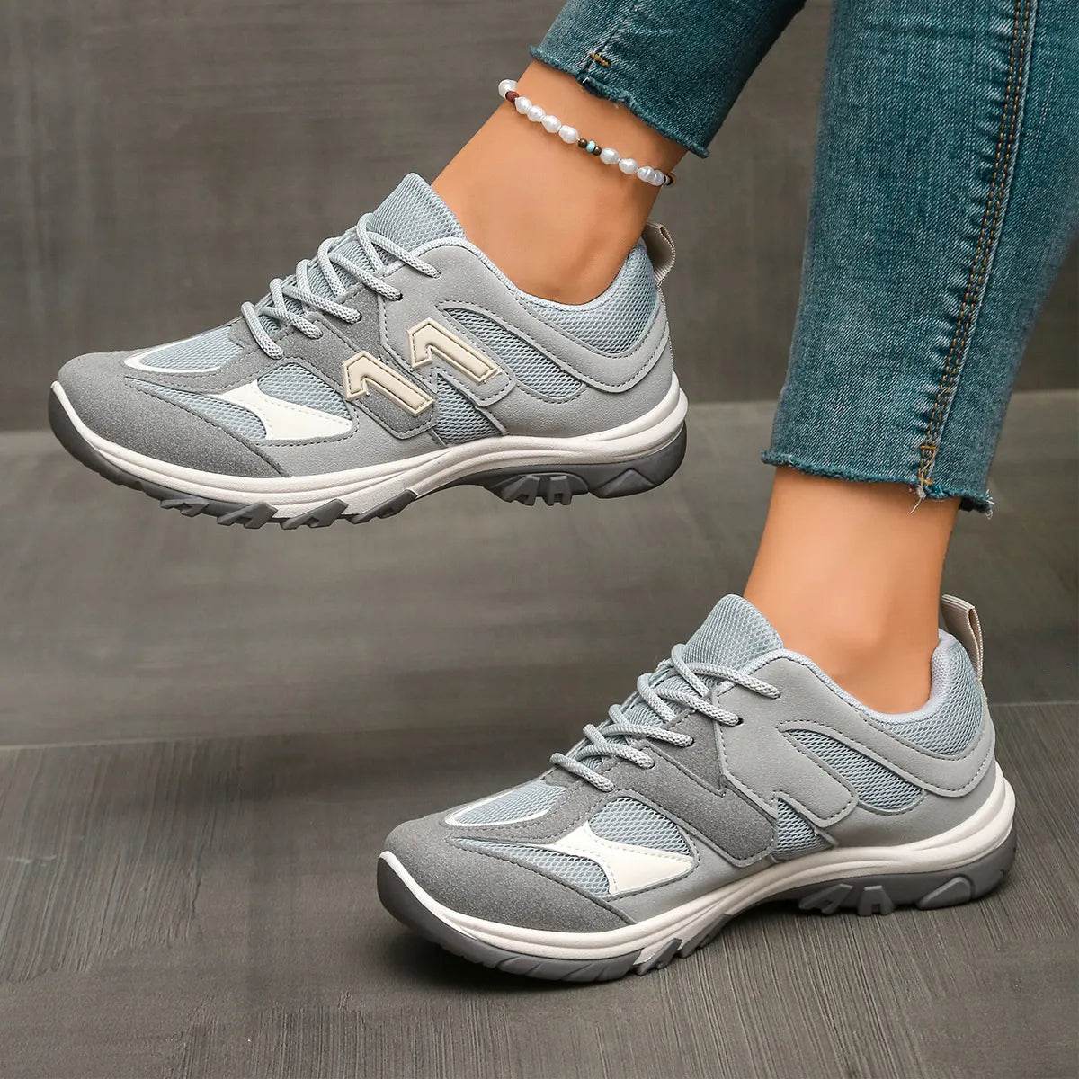 Contrast Lace Up Athletic - ELY VESSA LLC