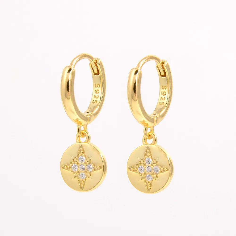 925 Sterling Silver Inlaid Zircon Earrings - ELY VESSA LLC