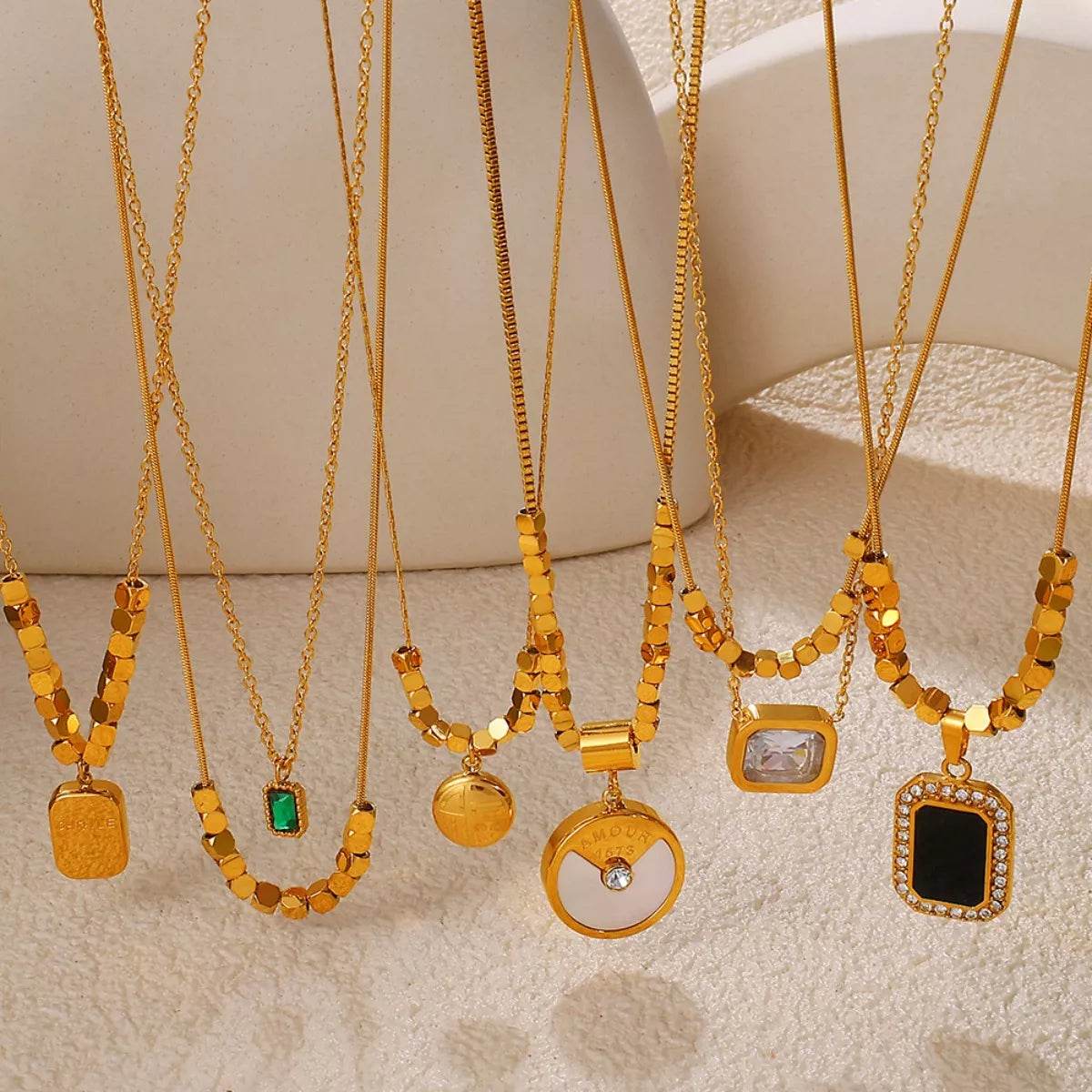 18K Gold-Plated Pendant Necklace - ELY VESSA LLC