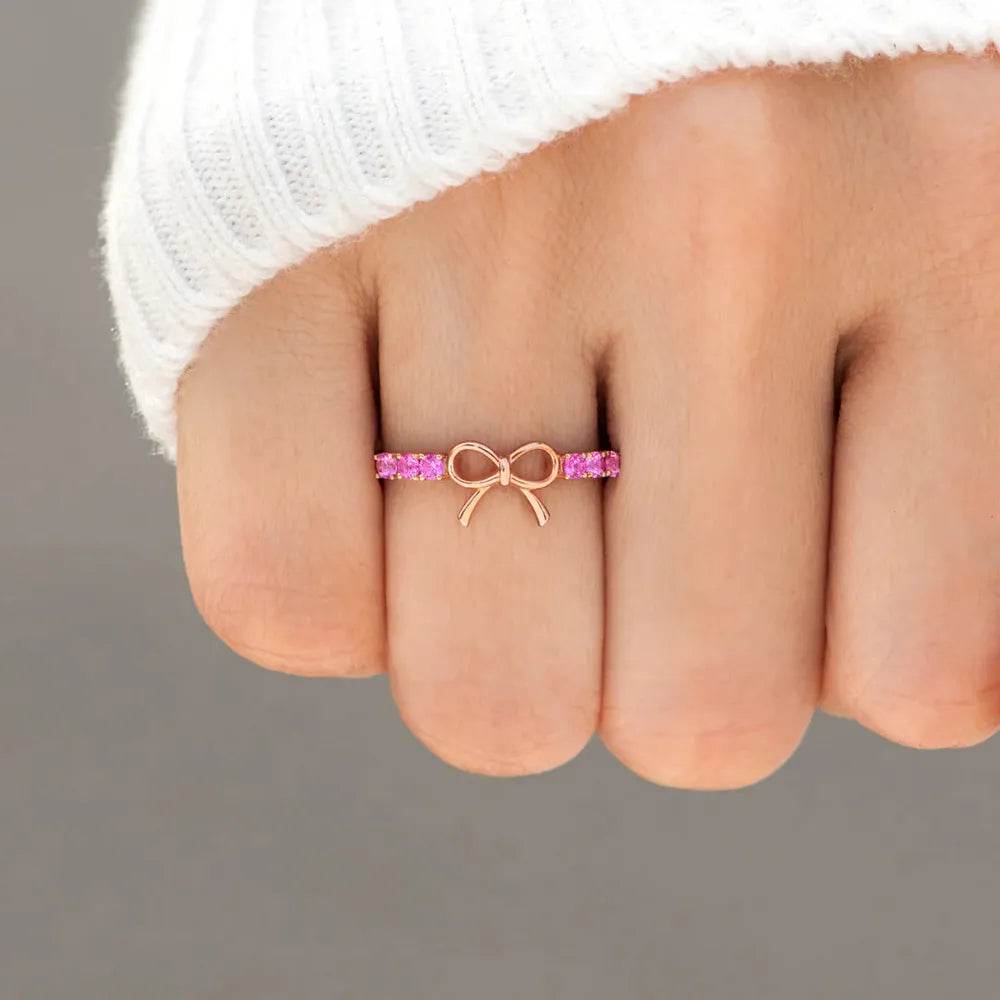 925 Sterling Silver Bow Ring - ELY VESSA LLC