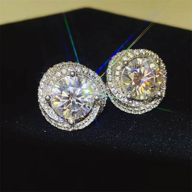 6 Carat Moissanite 925 Sterling Silver Earrings - ELY VESSA LLC