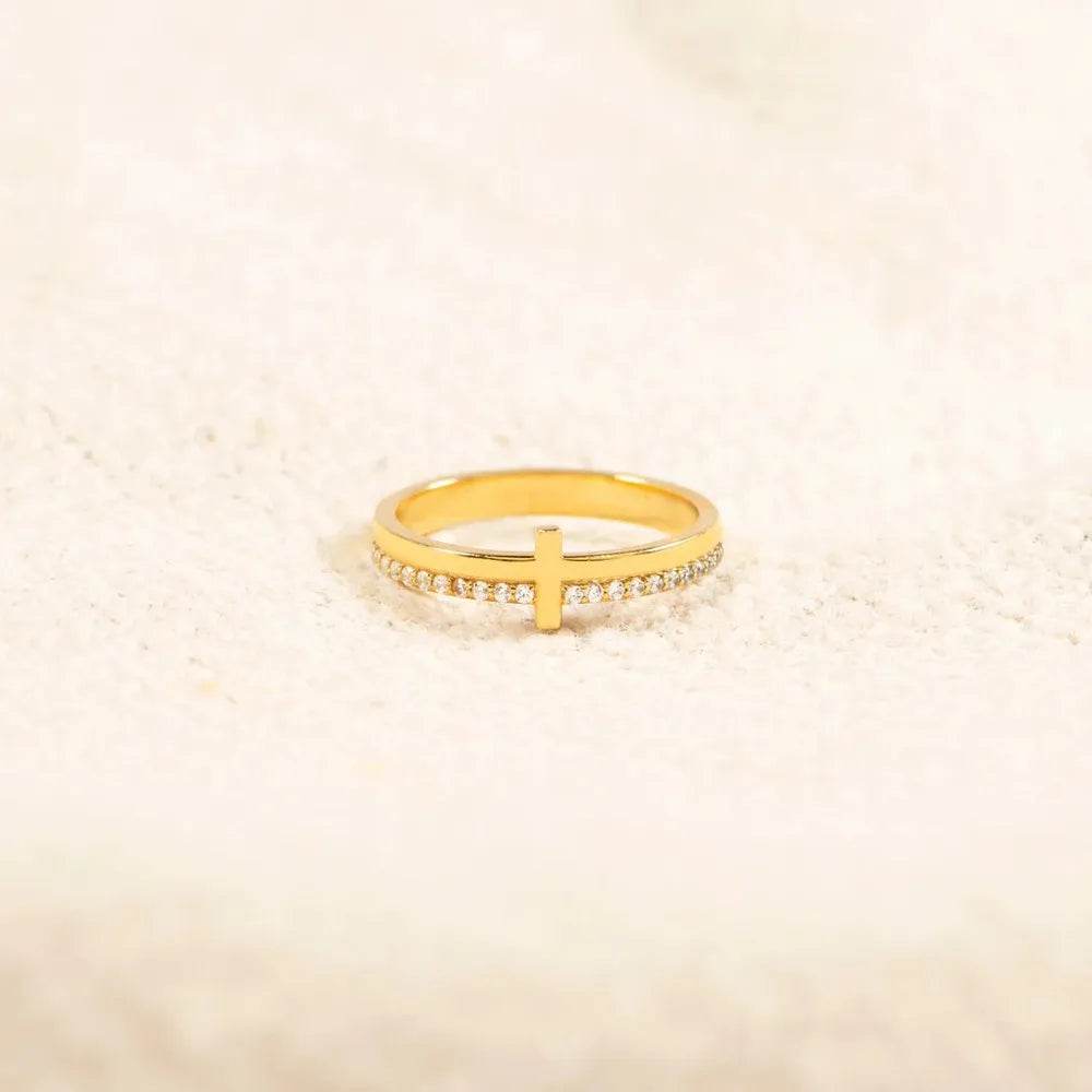 925 Sterling Silver Cross Ring - ELY VESSA LLC