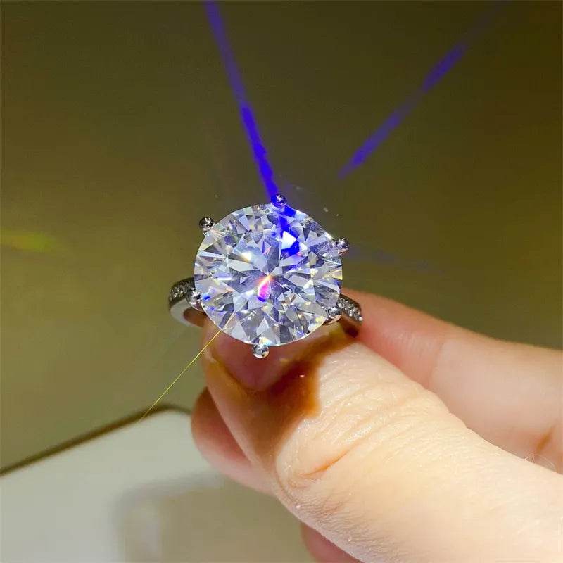 10 Carat Moissanite 925 Sterling Silver Ring - ELY VESSA LLC