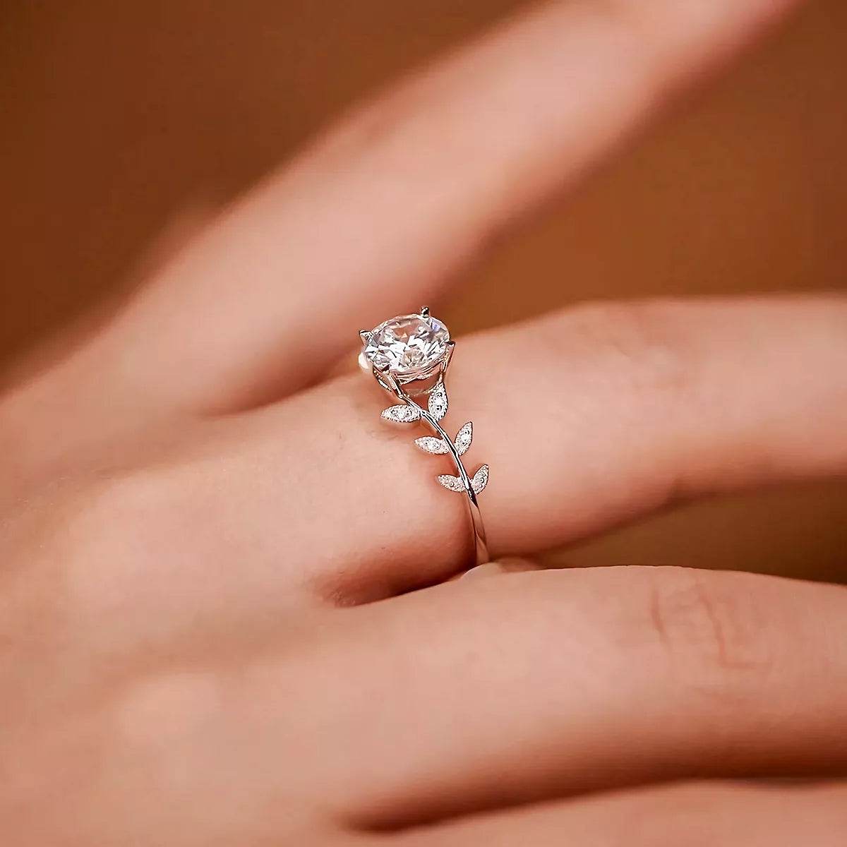925 Sterling Silver Laurel Leaves Ring - ELY VESSA LLC