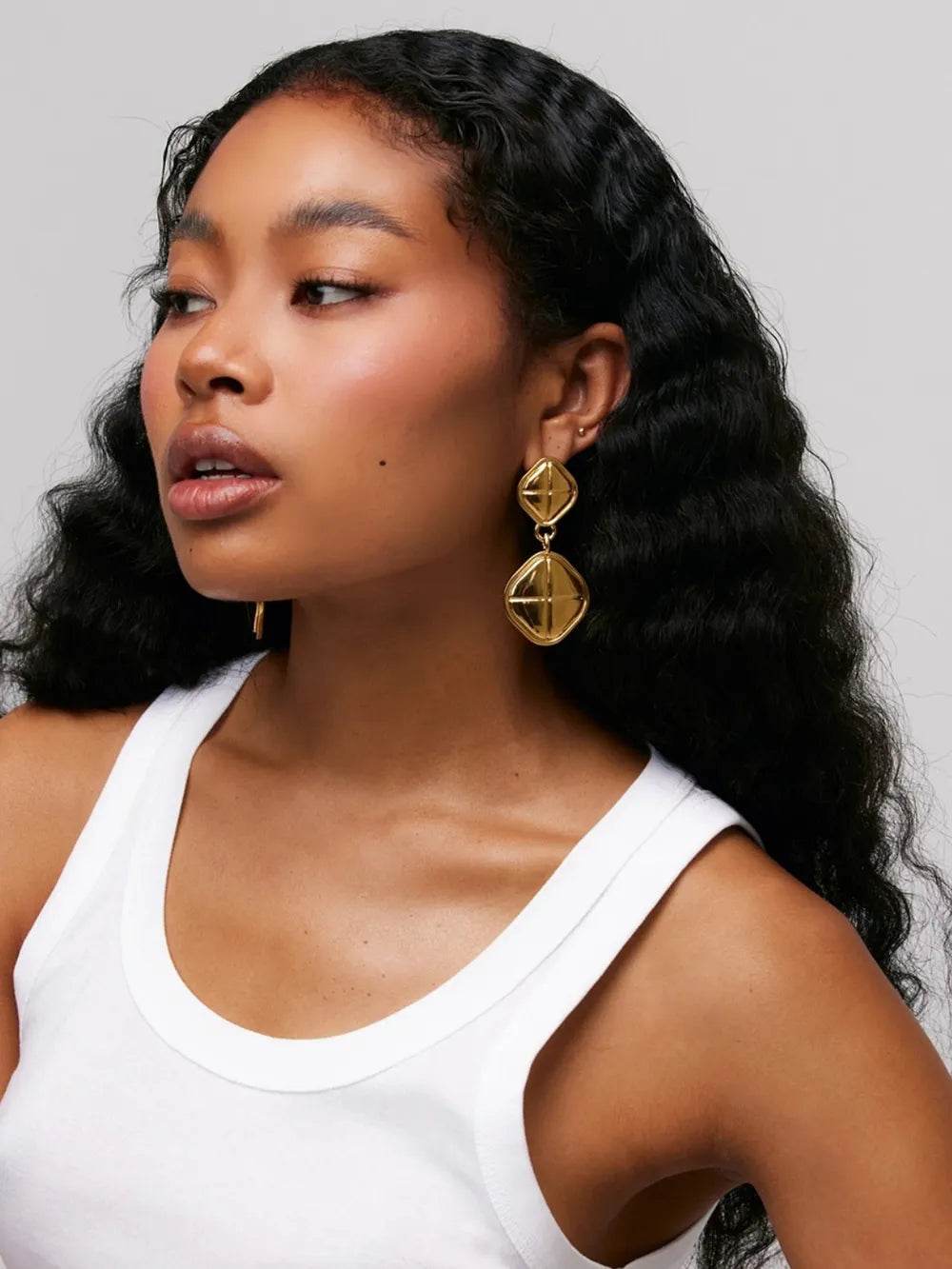 18K Gold-Plated Stainless Steel Square Earrings - ELY VESSA LLC