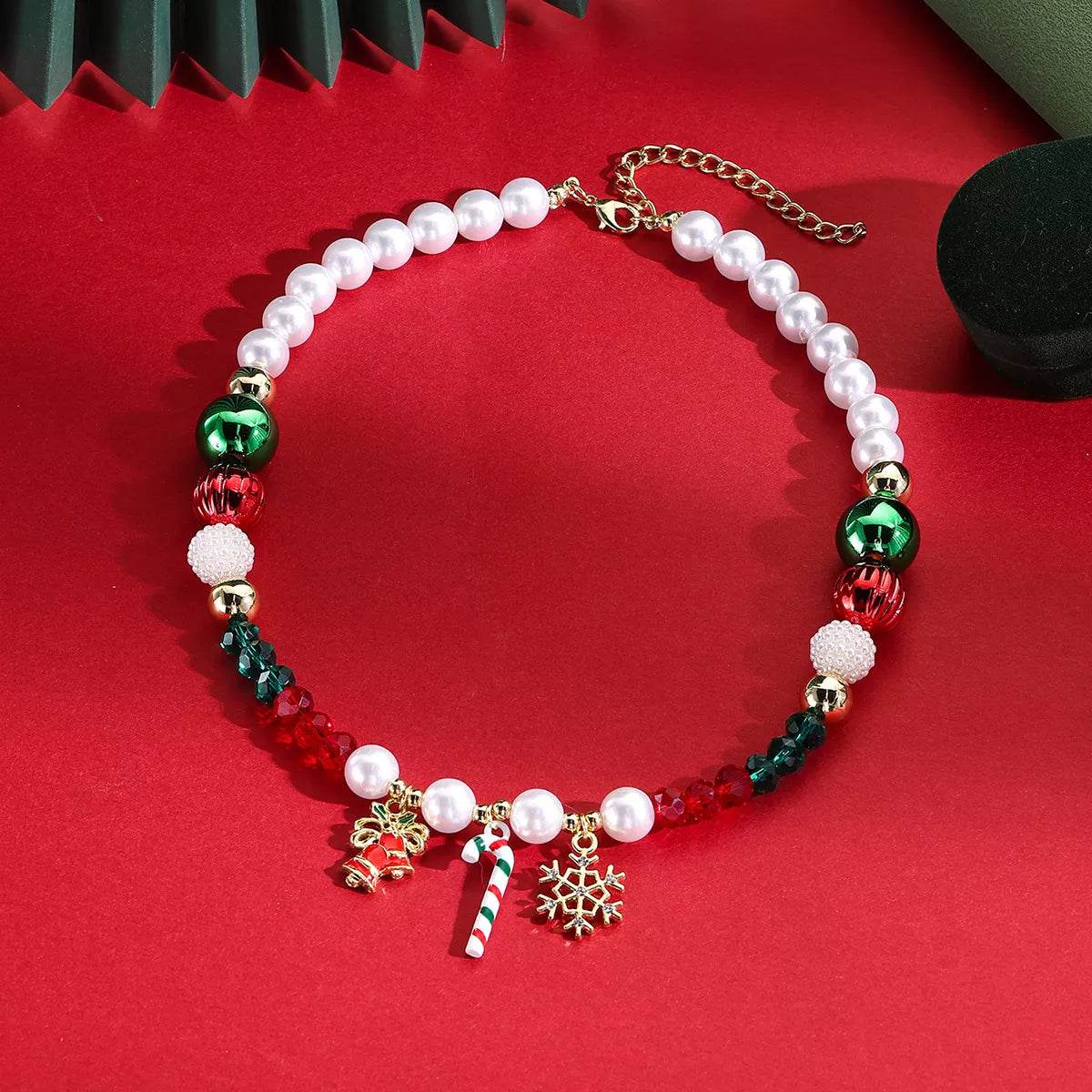 Christmas Acrylic Bead Charm Necklace - ELY VESSA LLC