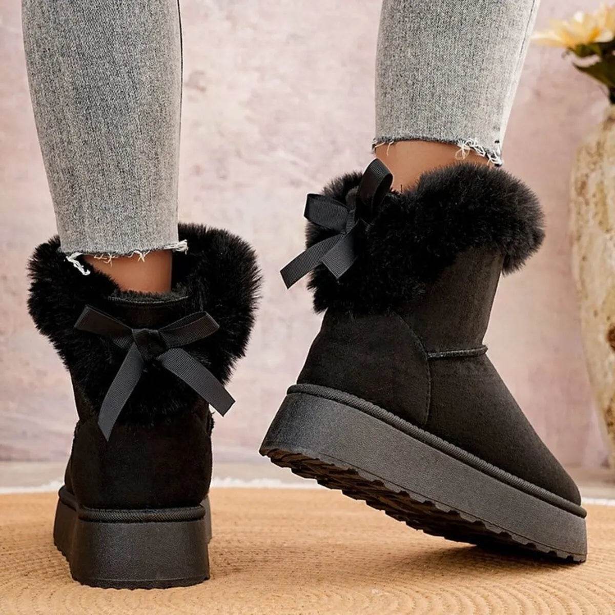 Round Toe Platform Boots - ELY VESSA LLC