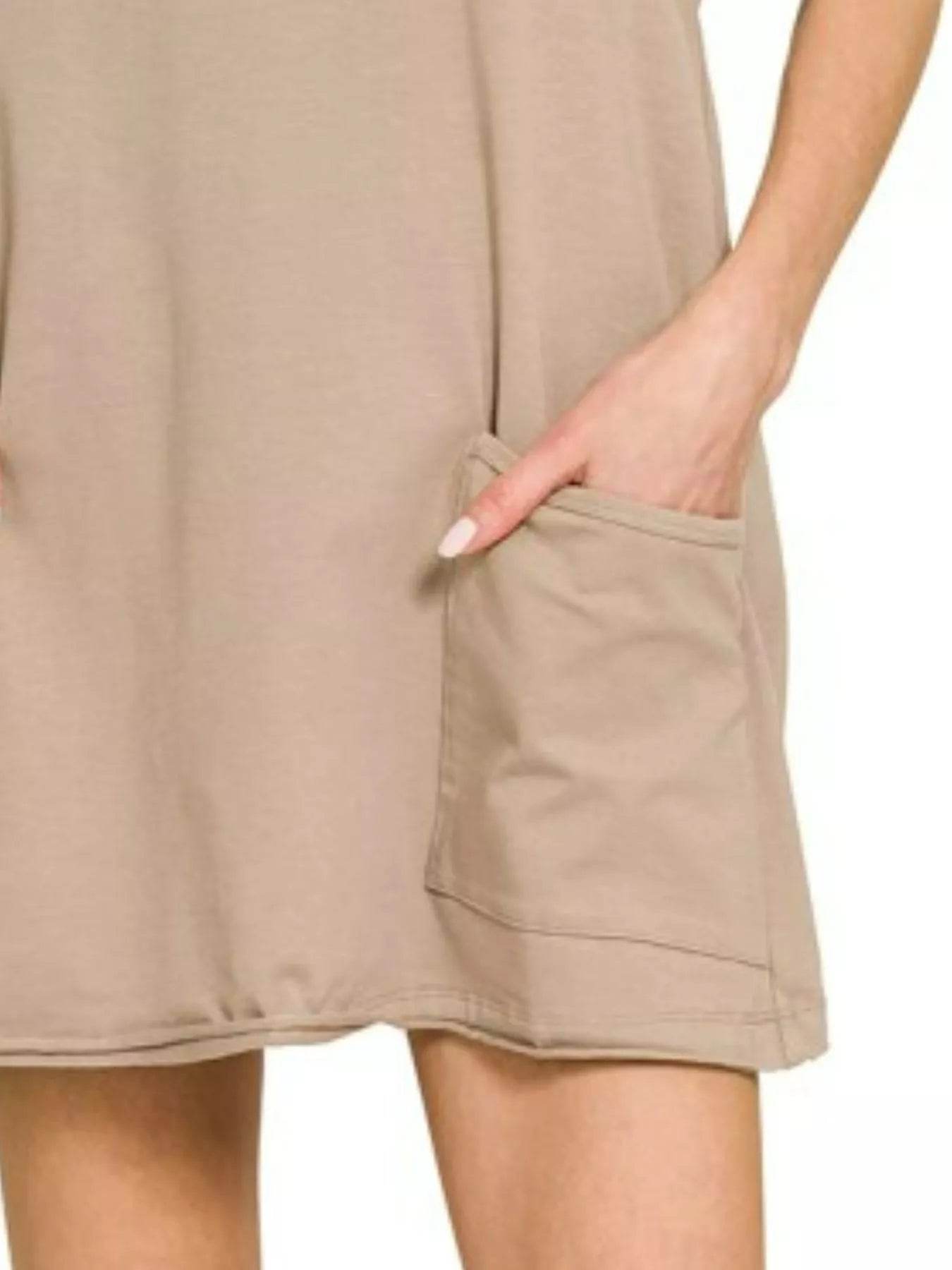 Zenana Cami Mini Dress with Built-in Romper Liner - ELY VESSA LLC