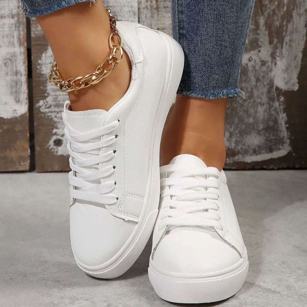 Round Toe Platform Sneakers - ELY VESSA LLC