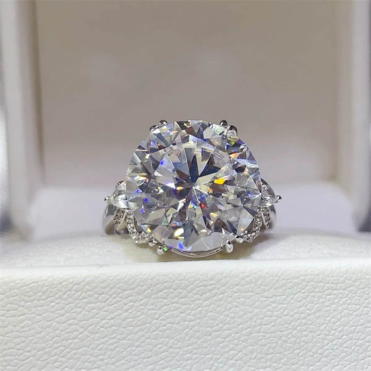 10 Carat Moissanite 925 Sterling Silver Ring - ELY VESSA LLC