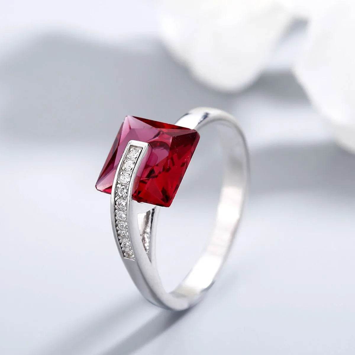 925 Sterling Silver Inlaid Zircon Ring - ELY VESSA LLC