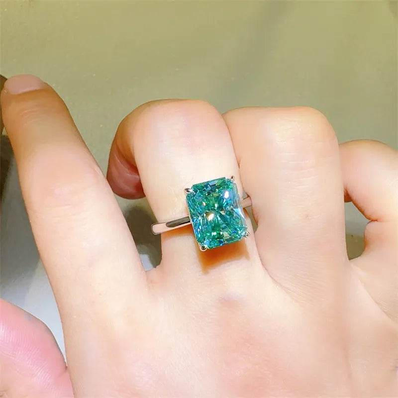 2 Carat 925 Sterling Silver Moissanite Rectangle Shape Ring - ELY VESSA LLC