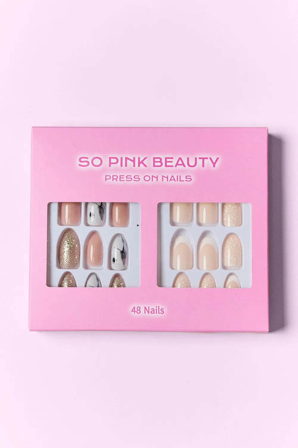 SO PINK BEAUTY Press On Nails 2 Packs - ELY VESSA LLC