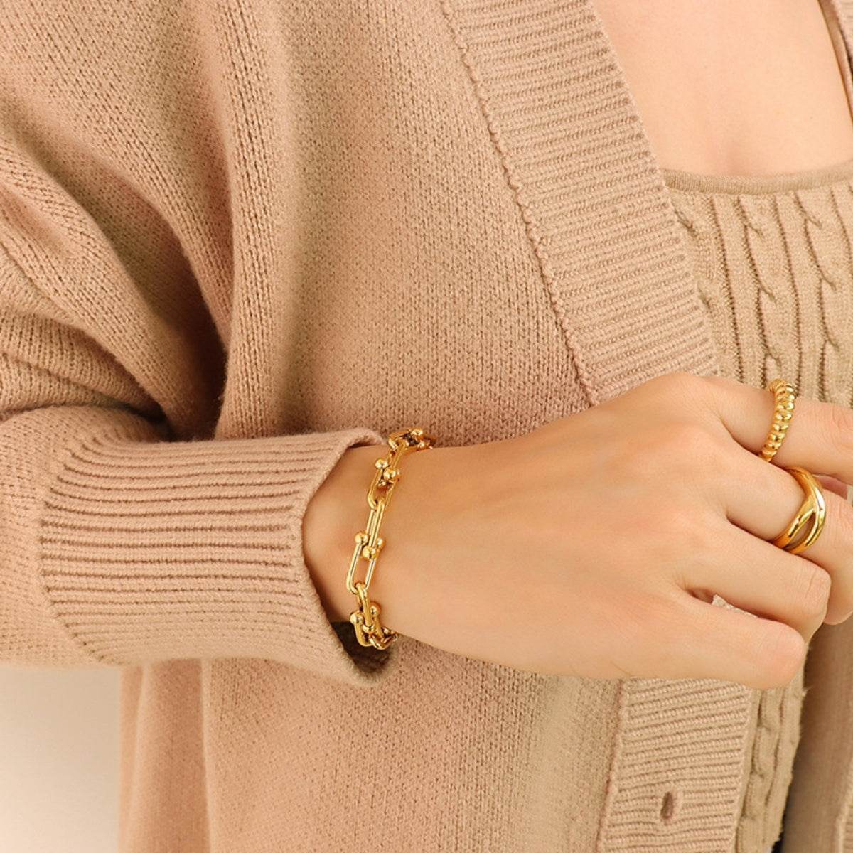 Chunky Chain Titanium Steel Bracelet - ELY VESSA LLC