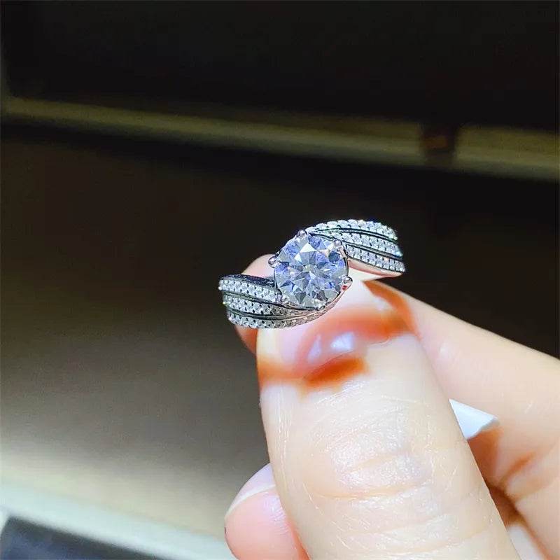 1 Carat Moissanite 925 Sterling Silver Ring - ELY VESSA LLC