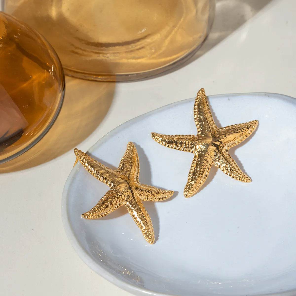 18K Gold-Plated Starfish Stud Earrings - ELY VESSA LLC