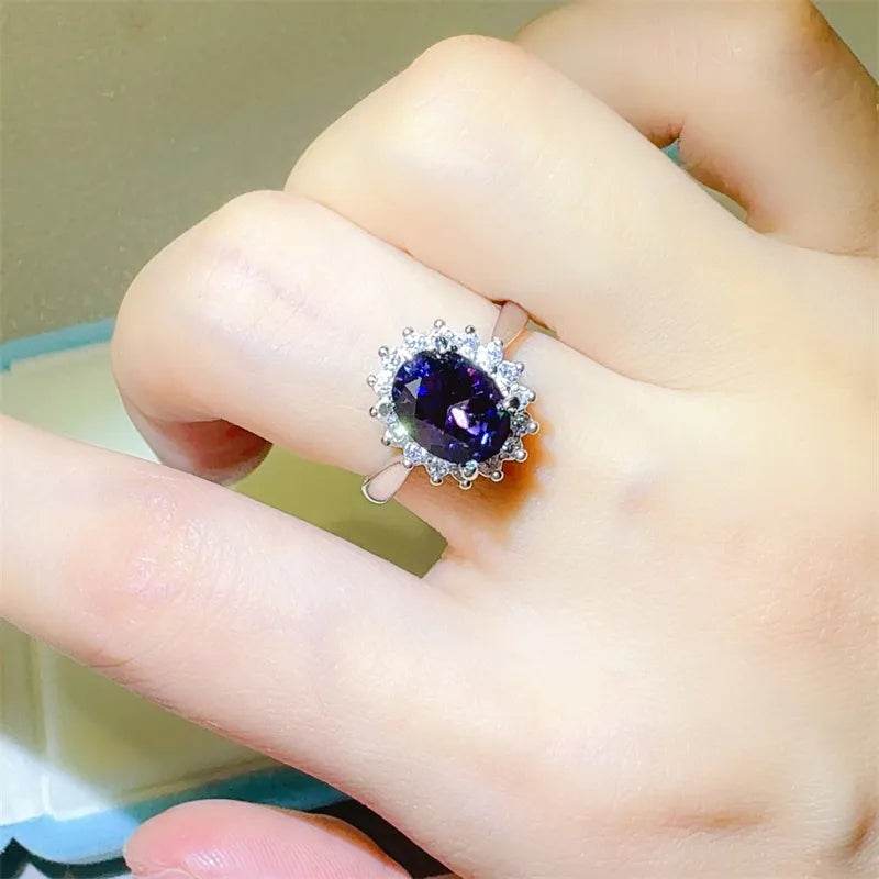 2 Carat 925 Sterling Silver Oval Moissanite Ring - ELY VESSA LLC