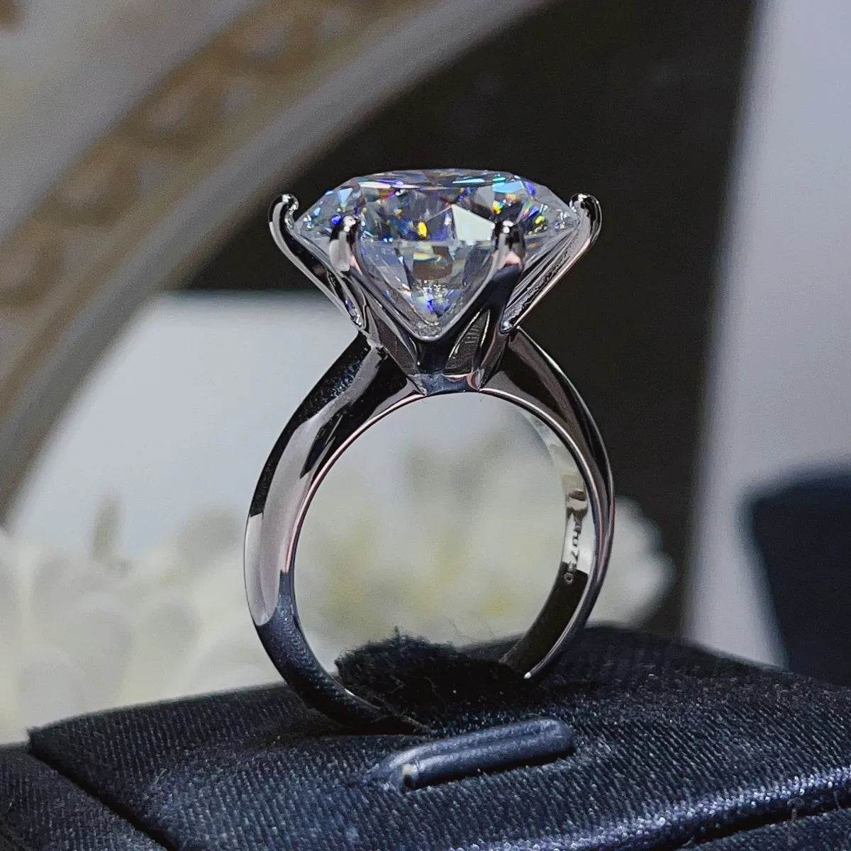10 Carat Moissanite 925 Sterling Silver Ring - ELY VESSA LLC