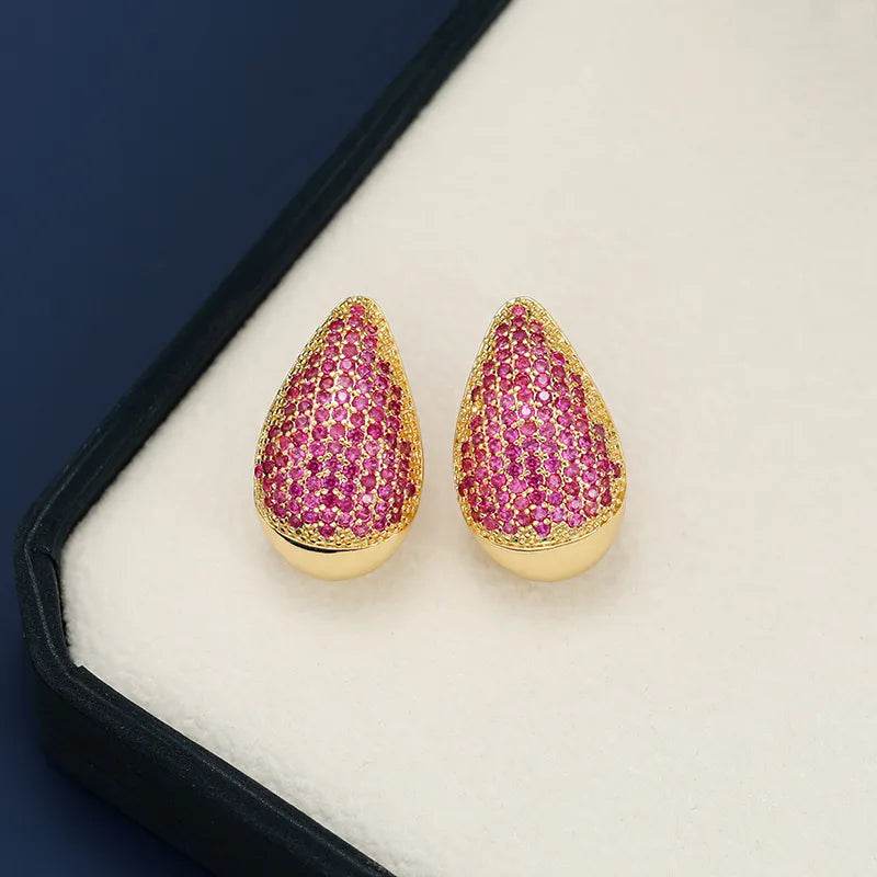 18K Gold-Plated Zircon Teardrop Earring - ELY VESSA LLC