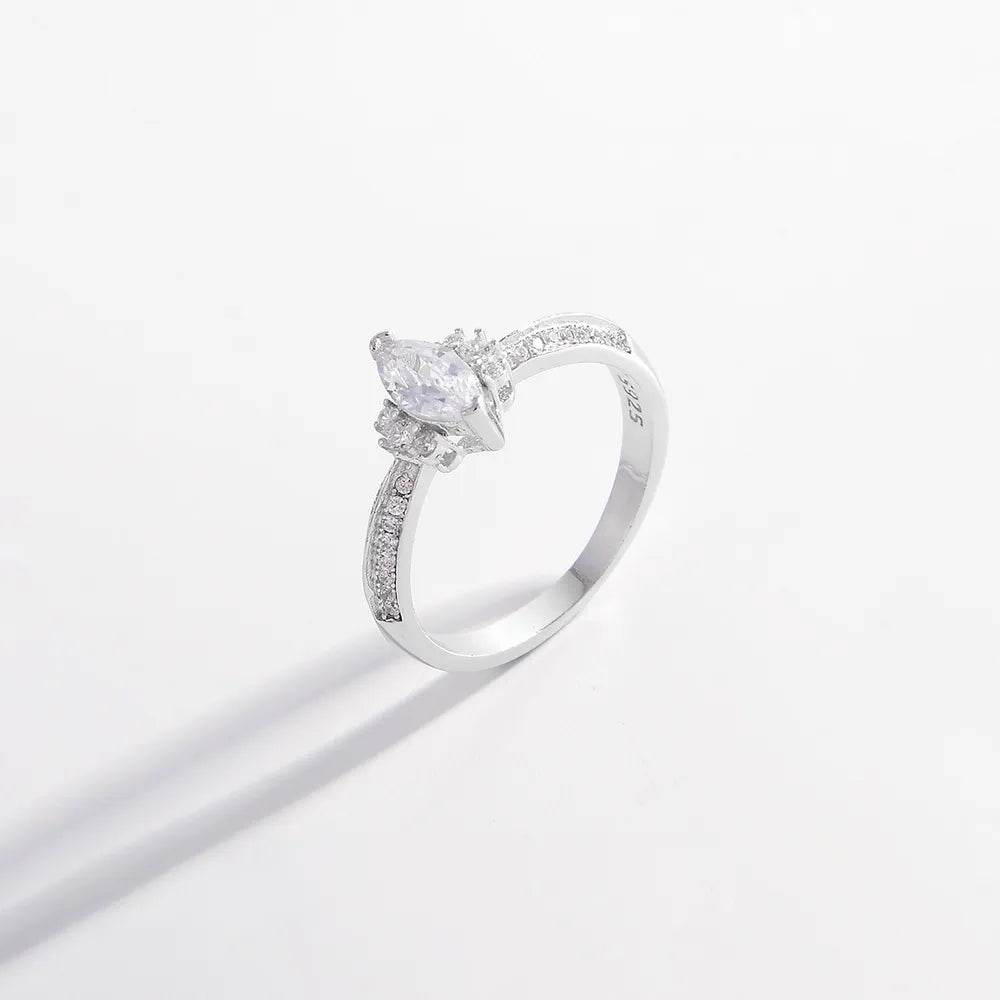 925 Sterling Silver Inlaid Zircon Ring - ELY VESSA LLC