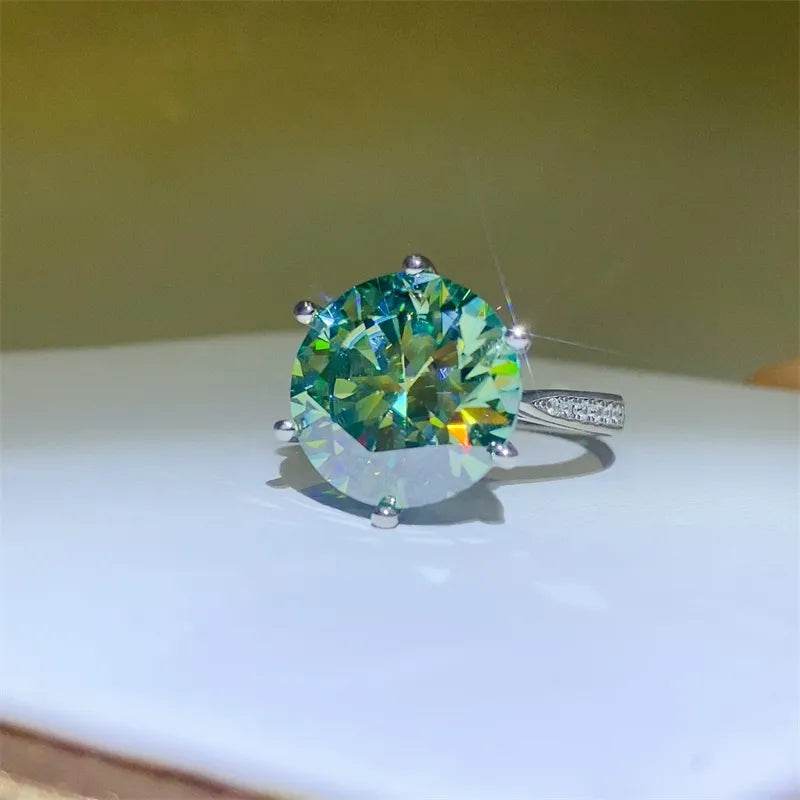 10 Carat Moissanite 925 Sterling Silver Ring - ELY VESSA LLC