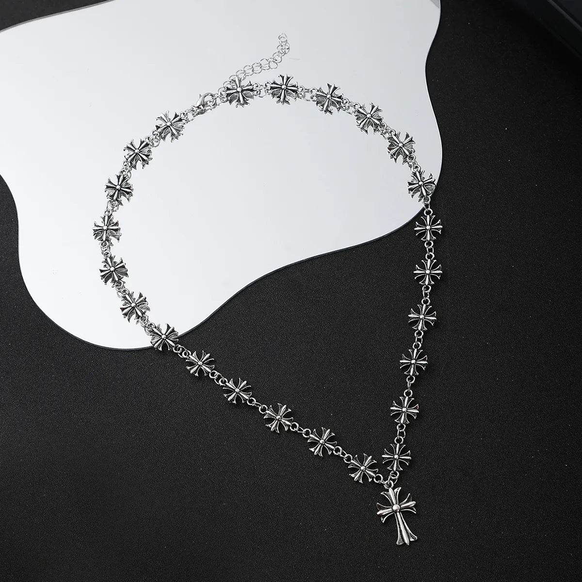 Cross Pendant Alloy Necklace - ELY VESSA LLC