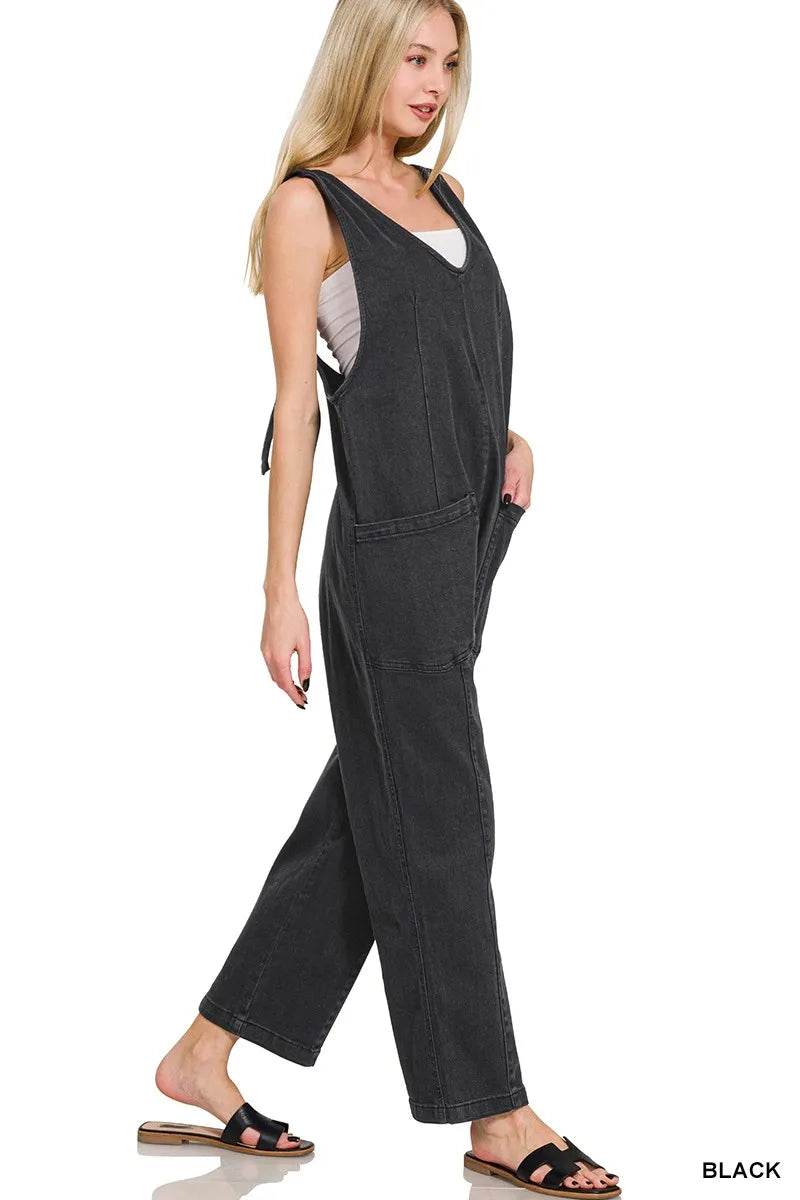 Zenana Casual Adjustable Strap Baggy Jumpsuit with Pocket - ELY VESSA LLC