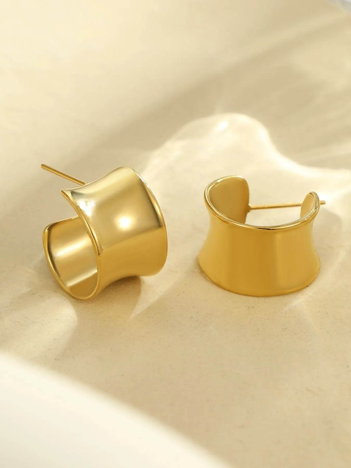 18K Gold-Plated Stainless Steel Geometric Earrings - ELY VESSA LLC