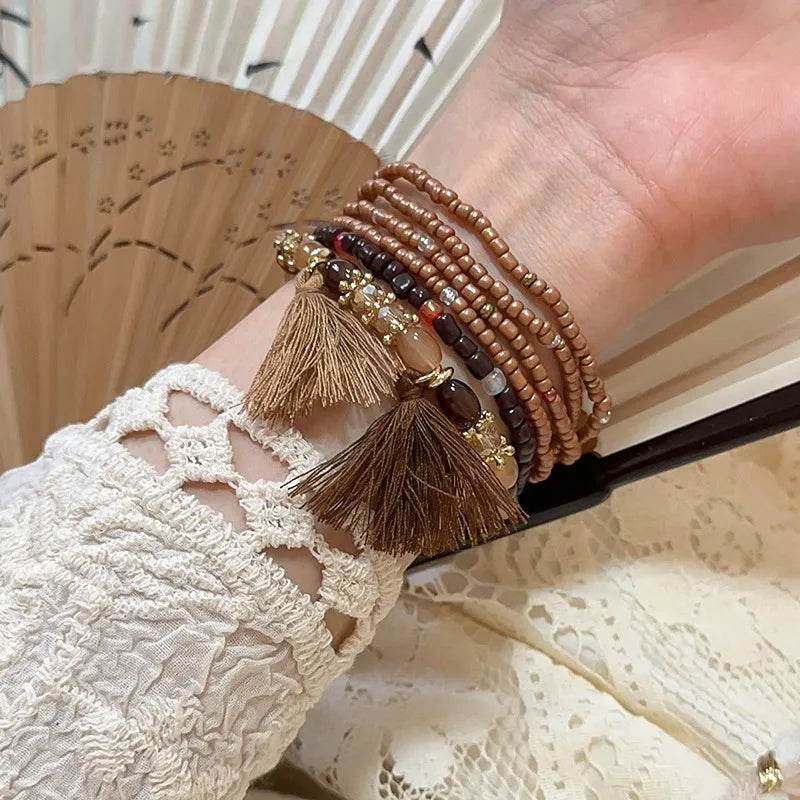 Tassel Rice Bead Bracelet - ELY VESSA LLC