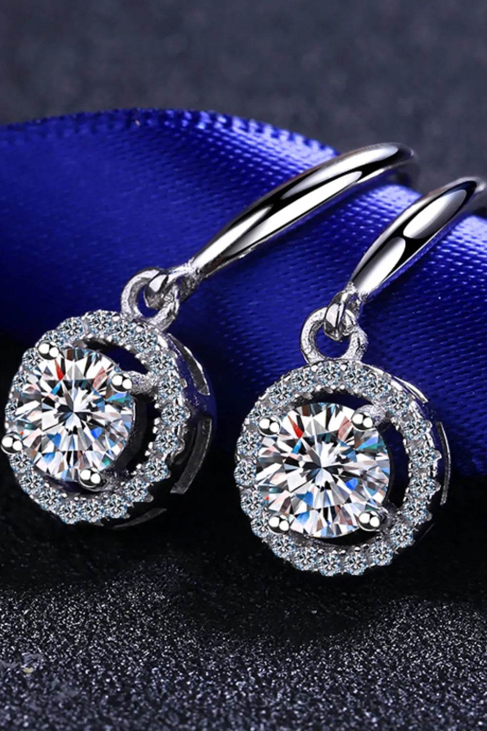 1 Carat Moissanite 925 Sterling Silver Drop Earrings - ELY VESSA LLC