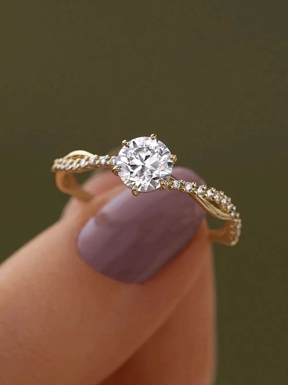 925 Sterling Silver Inlaid Zircon Ring - ELY VESSA LLC