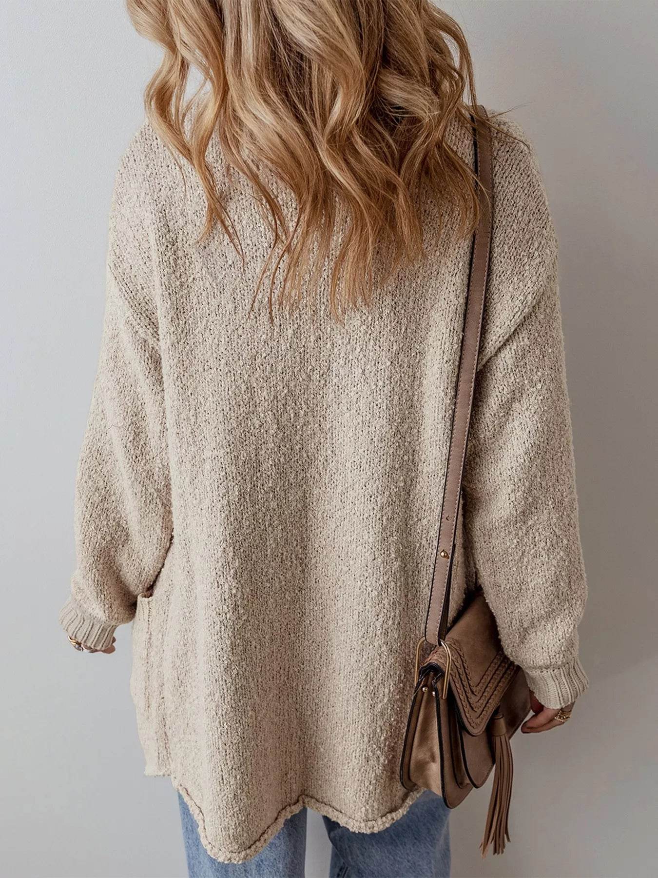 Button-Up Cardigan with Pockets - ELY VESSA LLC