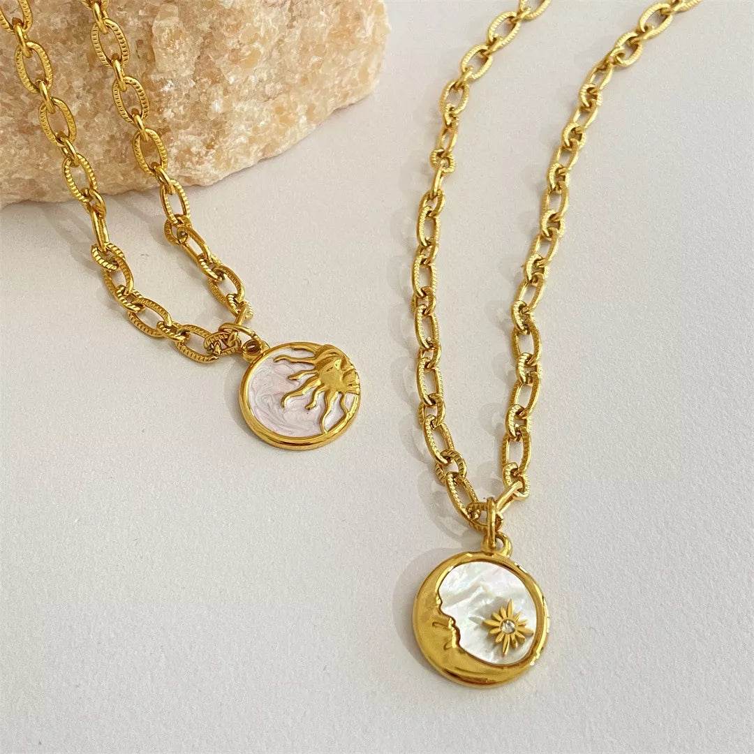 18K Gold-Plated Titanium Steel Pendant Necklace - ELY VESSA LLC