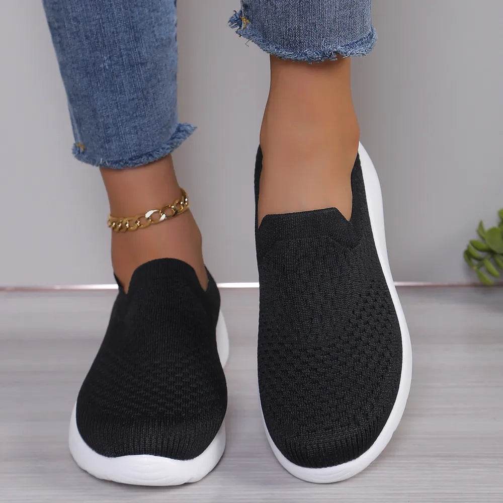 Breathable Round Toe Mesh Slip-On - ELY VESSA LLC
