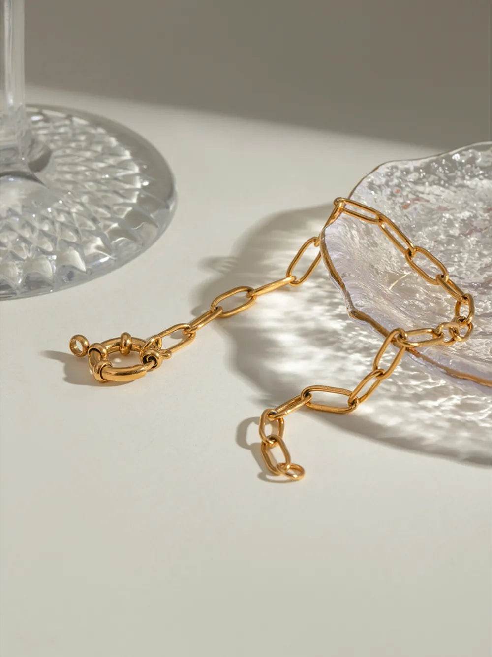18K Gold-Plated Stainless Steel Chain Bracelet - ELY VESSA LLC