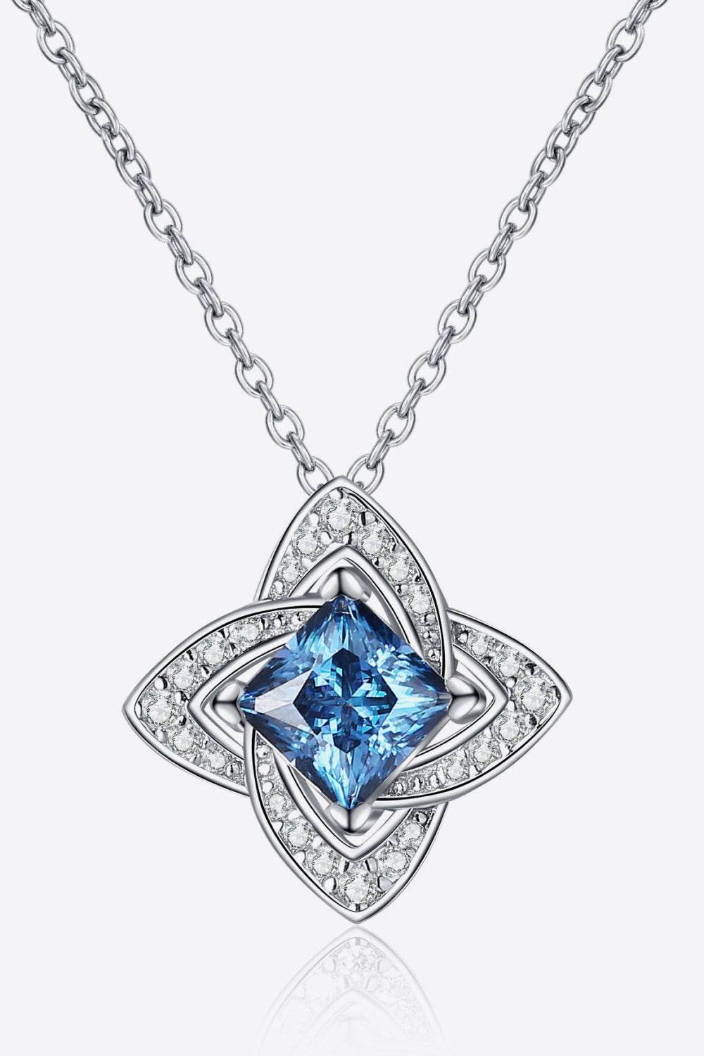 1 Carat Moissanite Floral Pendant Necklace - ELY VESSA LLC