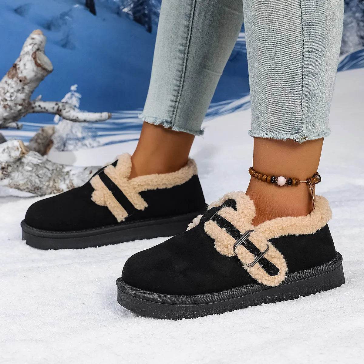 Round Toe Platform Ankle Boots - ELY VESSA LLC