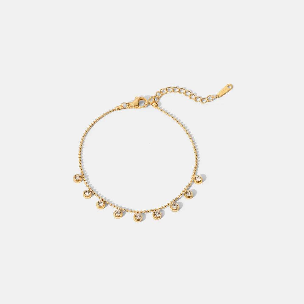 Zircon 18K Gold-Plated Stainless Steel Bracelet - ELY VESSA LLC